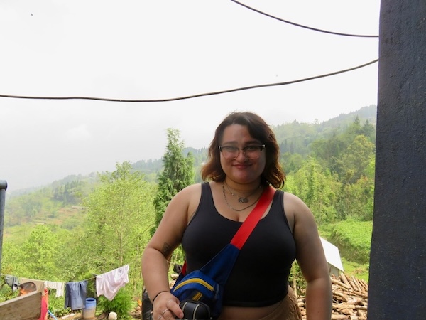 Elizabeth Agnew smiling in Gorkhe Village
