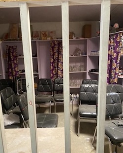 The storage area for equipment in the biology lab of the Gorkhe high school